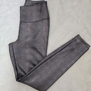 WHBM Silver Snake Runway Leggings Shimmery Metallic Pewter